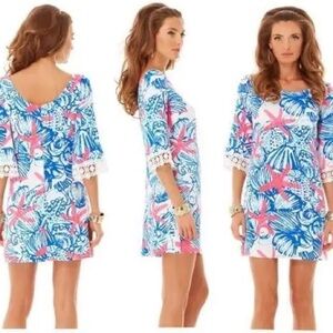 Lilly Pulitzer Blue and Pink Long Sleeve Dress